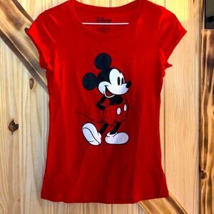 EUC Disney Mickey Mouse Woman’s T Red S